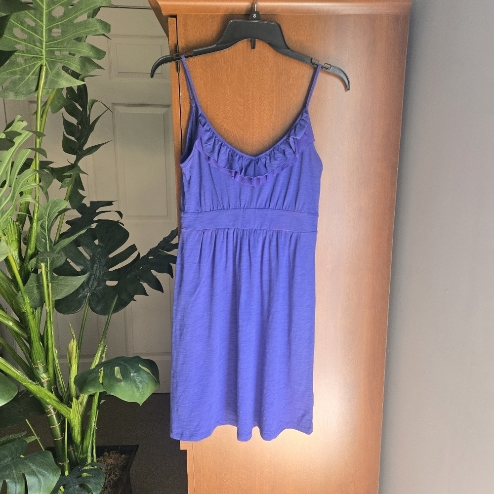 Banana Republic Blue Sleeveless Sundress Wirh Ruffle Small
